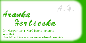aranka herlicska business card